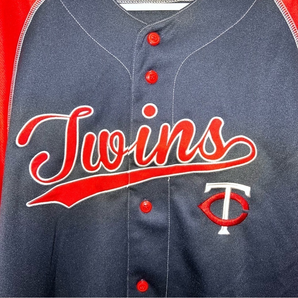 Minnesota Twins Genuine Merchandise Red and Blue True Fan Series Jersey Size M - Picture 3 of 9